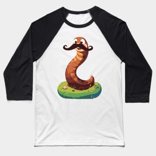 Mustache Worm Baseball T-Shirt